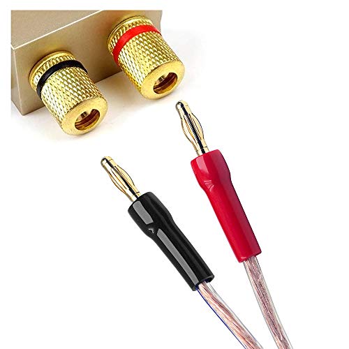 VCELINK 4mm Speaker Banana Plugs-Open Screw Type, Insulated 24K Gold Plated Speaker Wire Banana Plugs Connectors (5 Pairs(10 pcs)) - Thumbnail 5