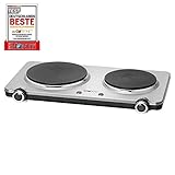 [page_title]-Clatronic DKP 3668 E Edelstahl-Doppelkochplatte / 2 stufenlos regelbare Thermostate / 2500 W