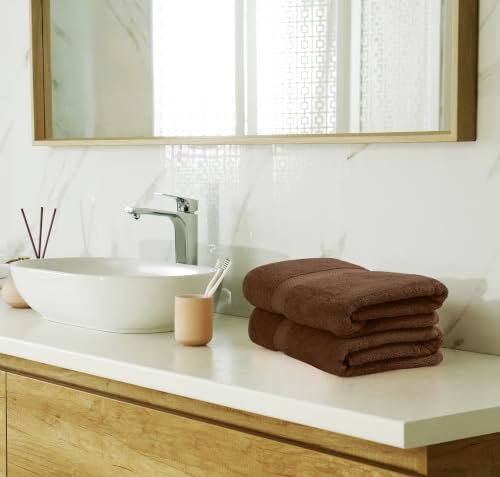 Image of Utopia Towels 8-Piece Premium Towel Set, 2 Bath Towels, 2 Hand Towels, and 4 Wash Cloths, 600 GSM 100% Ring Spun Cotton Highly Absorbent Towels for Bathroom, Gym, Hotel, and Spa (Brown)