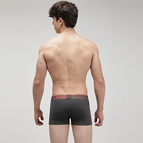 Image of sporto Men's Mid-Rise Super Soft & Comfortable Solid Cotton Square Trunks with No-Fold & No-Pinch Elastic Waistband (Combo Pack)