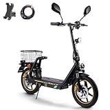 TWOFISH E Scooter mit EEC zugelassenl, Elektroroller Erwachsene mit 48V 13Ah Akku und 500W Motor, 30 km Reichweite, 14 Zoll Reifen, Geschwindigkeiten, Vorder- & Hinterfederung, M5 Elite E (Schwarz)