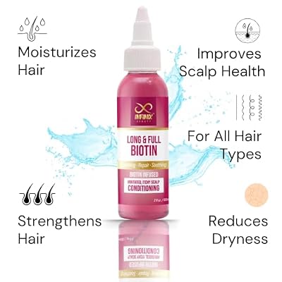 Biotin & Black Castor Oil Hair Growth Serum Nourishing Scalp Treatment Oil for Visibly Thicker, Fuller Hair Lightweight Leave-In Formula for Women & Men 2 fl oz Infinix Beauty