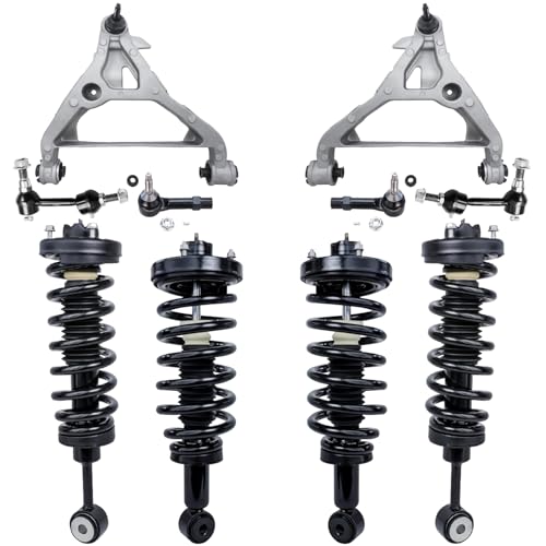 Image of Detroit Axle - Struts Kit for Ford 2003-2005 Expedition Lincoln Navigator, 4 Front Rear Struts Coil Spring 2 Front Lower Control Arms with Ball Joints 2 Outer Tie Rods 2 Sway Bars 2004 Replacement