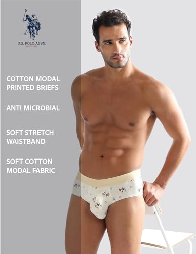 Image of U.S. Polo ASSN. Men PB005 Cotton Modal Printed Premium Underwear Brief -Pack of 1