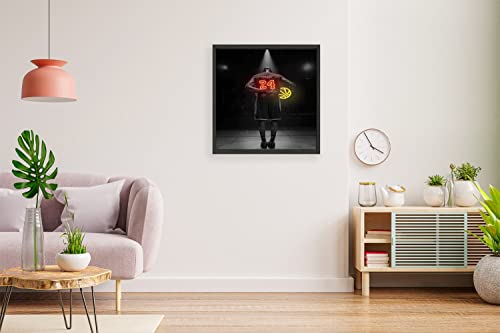 VERRE ART Black Floater Framed Canvas - Wall Decor for Living Room, Bedroom, Office, Hotels, Drawing Room (14in X 14in) - Kb Bryant - Mamba Out