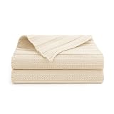 Cozytoon 100% Cotton Knitted Throw Blanket - Soft and Breathable, All-Season Pure Cotton Blanket for Bed, Couch, Sofa - Made in Turkey - Ideal for Home, Living Room, and Bedroom Decor