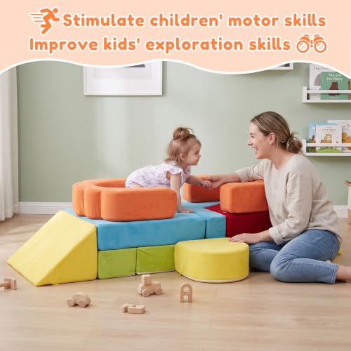Image of Foam Climbing Toys for Toddlers, 13pcs Soft Play Climbing Blocks
