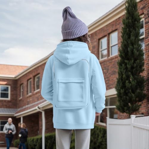 Kids Creative Backpack Hoodie for Girls Boys Zip Up Travel Hoodie with Backpack Zip Up Sweatshirt Teen Preppy Clothes2
