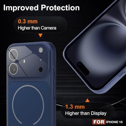 Image of SHINESTAR iPhone 16 Case - Premium Shockproof Protective Cover, Wireless Charging Compatible, Slim & Durable Luxury Back Cover with Camera Protection (Blue)