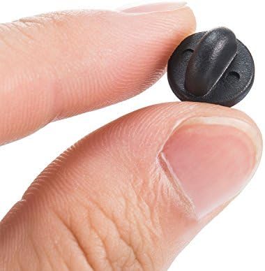 eBoot PVC Rubber Pin Backs, Black (100)