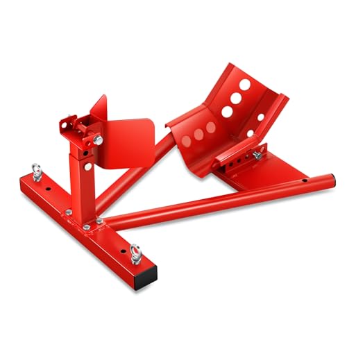 DNA Motoring Motorcycle Wheel Chock, Adjustable Wheel Stand for 15