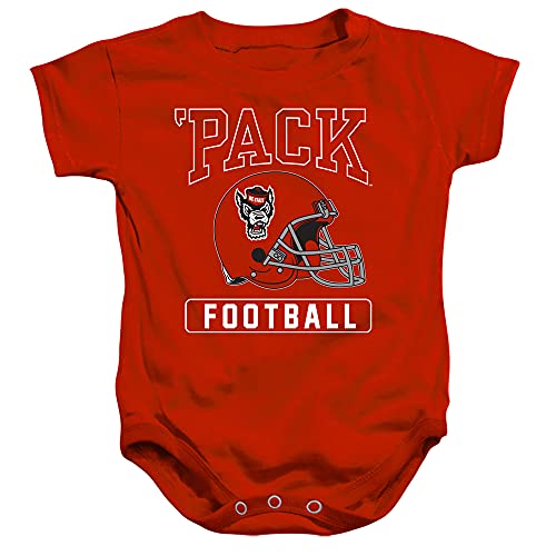 NC State Wolfpack Official Football Helmet Unisex Infant Snap Suit for Baby,Red, 24 Months