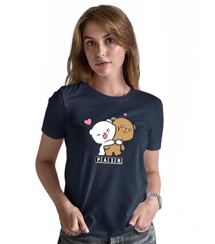 Image of INDISSH Couple Love Printed Matching 100% Cotton Tshirt for Men and Women - CPN-Pair