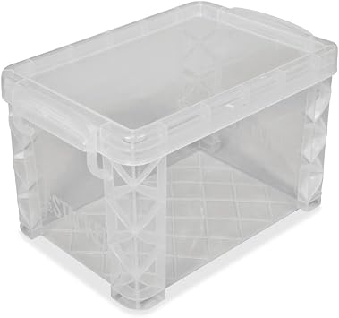 Advantus Super Stacker Storage Case 40305 | Snap-tight lid and handles keep contents secure | Stackable plastic box is perfect for organizing | Measures 4 x 6 Inches