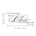 I can do All Things Through Christ who Strengthens me Philippians 4:13 Wall Decal Vinyl Christian Quotes Bible Scripture Inspirational Words Wall Stickers Religious Home Décor