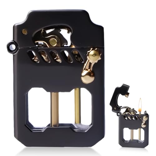 Behogan Mechero de metal Rocker, queroseno, gasolina de metal, duradero, con depósito de combustible transparente, para camping de cocina (sin queroseno)