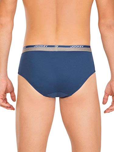 Image of Jockey Men's Cotton Brief(Pack of 1) (8037-0110- Mid Blue XL Blue XL)