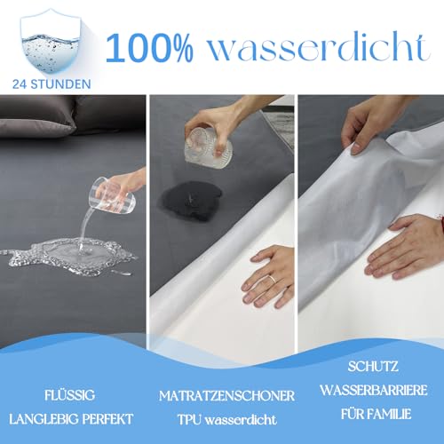 ohano Matratzenschoner 90 x 200 cm wasserdicht Inkontinenzunterlage waschbar, Matratzenschutz wasserdicht, Matratzenüberzüge, Inkontinenz Bettunterlage,wasserdichte Matratzenauflage-Dunkelgrau