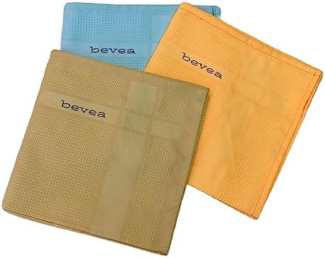 Bevea Microfiber Cleaning Cloth, Large Size, 16X24 Inches, 3X in 1 Package, Absorbent, Lint Free, Streak Free, Helps for All Your Smooth Surface Cleaning Issue.