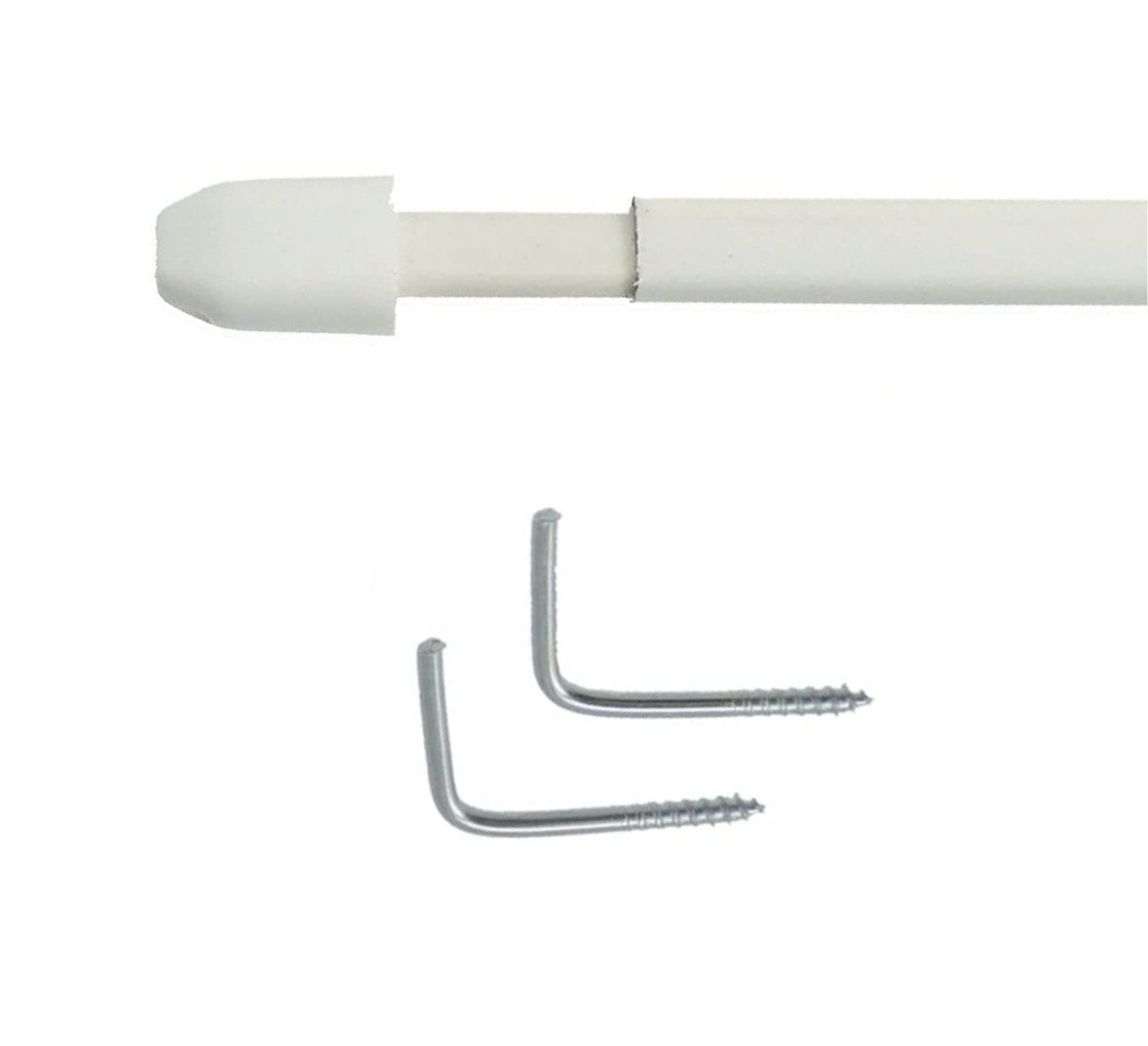 Astine Tendine Telescopiche Bianche - Reggitende Per Finestra, Con Vite, Estensibili 50-90 Cm - Foto 2