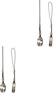 UKCOCO 4 Peças Anel Preso Alça De Telefone Móvel Colhedores De Telefone Anéis Para Casais Suporte Móvel Anel De Borla Círculo Anel De Contas Chaveiro Bolsa Pingente Anel De Telefone