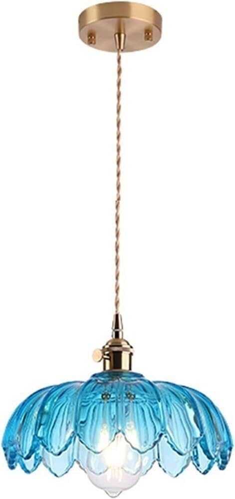 Luminaire suspendu en verre lotus pour ambiance chaleureuse de chambre