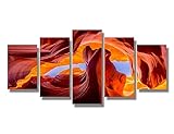 5 Pieces Canvas Wall Art Antelope Canyon Wall Painting Arizona American Bathroom Wall Decor Arizona Wall Art for Living Room Antelope Canyon Framed Wall Art Stretched Ready to Hang 20X40 INCH