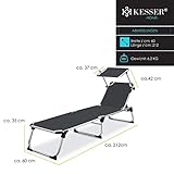 Sonnenliege Sun mit Dach Gartenliege klappbar Liegestuhl Sonnendach 4-stufig Verstellbarer Rückenlehne - 7