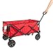 Produktbild GOJOOASIS Bollerwagen Transportwagen Ausziehbarer Griff Handwagen Transportkarre faltbar Gartenwagen Gerätewagen 360° Drehbar (Rot)