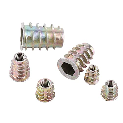 50pcs Zinc alloy Insert Nuts, Hex Sockets Screwin Inserts Nuts Hex Drive Nuts M4/M5/M6/M8/M10