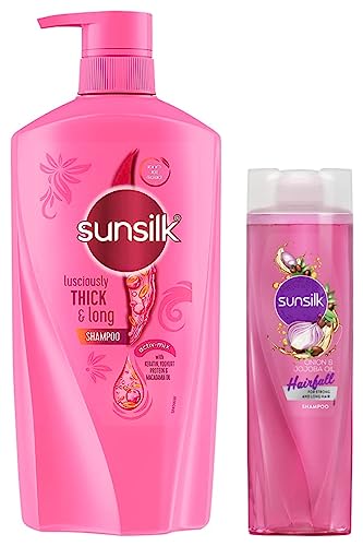 Sunsilk Lusciously Thick & Long Shampoo 650 ml & Sunsilk Hairfall Shampoo with Onion & Jojoba Oil, 370ml