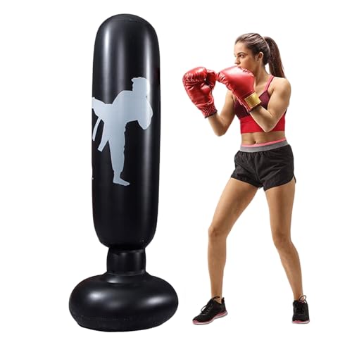 HJYDGJ Saco de Boxeo Inflable de Pie de 160 cm, Retráctil de PVC, para Artes Marciales, Karate, Taekwondo y Boxeo