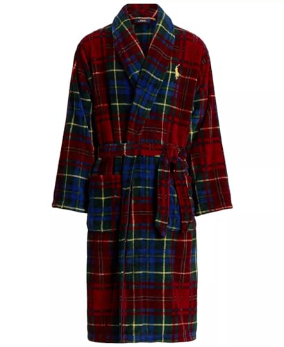 POLO RALPH LAUREN Men's Microfiber Plaid Shawl Collar Robe3
