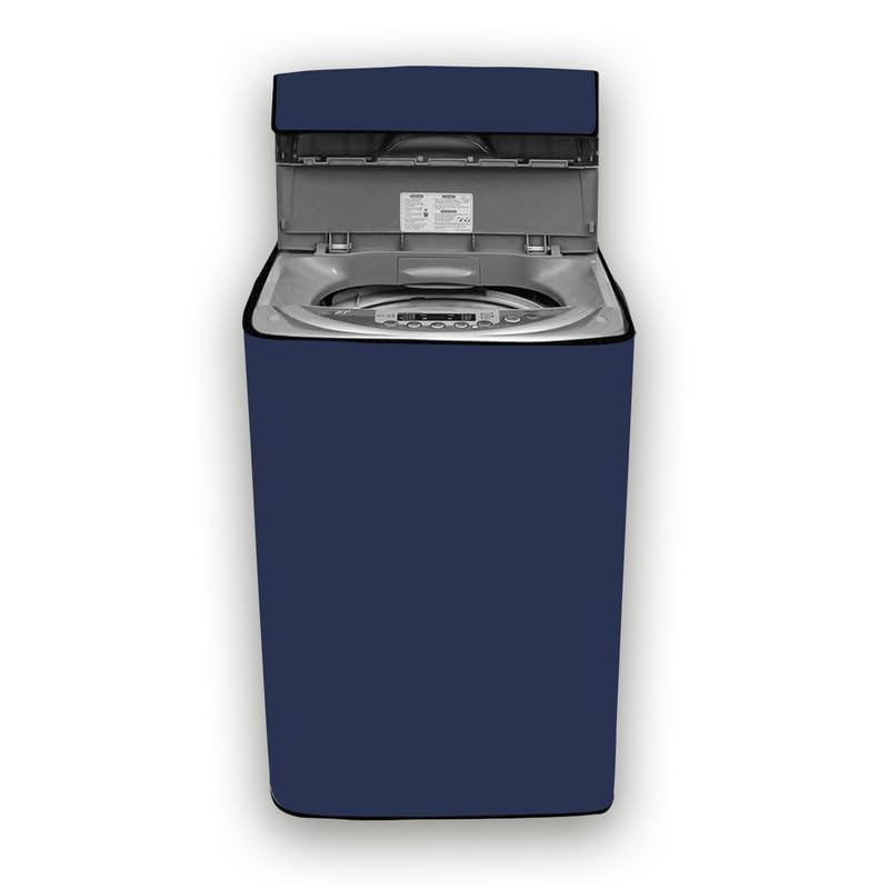 Waterproof Washing Machine Cover Fully Automatic Sutaible for Samsung Model 8.0 kg Ecobubble Top Load, WA80BG4441BD (54 x 56 x 98 cms) Solid Blue Print