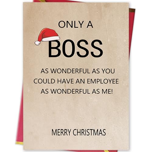 Ziwenhu Happy Christmas Card for Boss from Group, Merry Christmas Holiday Card, Boss Gifts for Women Men, Gift for Lady, Xmas Cards Gift Ideas for Female Male…