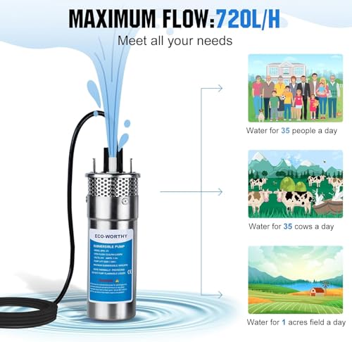 Eco-Worthy L07P100-PCWZ-2 Solar Deep Well Water Pump Kit 12V Dc Submersible Water Pump thumb #1