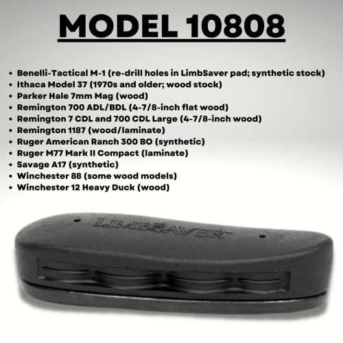 Limbsaver 10808 Airtech Precision-Fit Recoil Pad For Benelli, Ithaca, Remington, Ruger, And Winchester Models , Black #TOP5