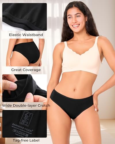 BAMBOO COOL Women's Cool Bikini Briefs for Women Lightweight Panties Stretchy Soft Breathable Underwear 5-pack4