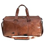 Bolso bandolera grande de cuero para hombre Bolsas de gimnasio for hombre, piel sintética, for viajes, hombro, for natación, deportes al aire libre, gran capacidad(Brown)