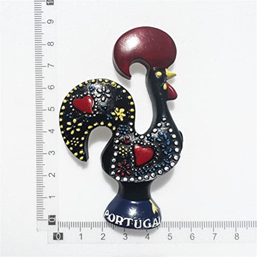 Imán decorativo de nevera estilo gallo Portugal 3D miniatura 6