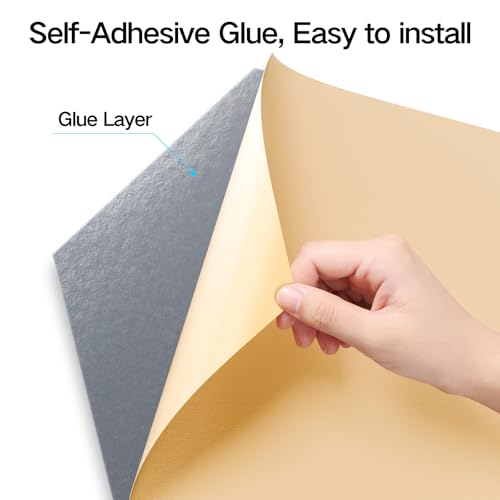 Image of 16 Pack Self-Adhesive Acoustic Panels 12 inch X 10 inch X 0.4 inch - Sound Proof Foam Panels for wall with High Density, Y-Lined Design, Flame Resistant, Absorb Noise and Eliminate Echoes(Smoke Gray)