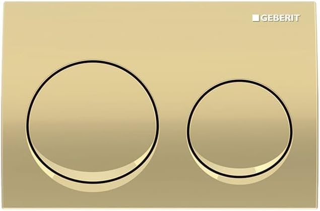 Flush Plate | Round | Alpha 20 series | 115.040.QE.3 | 2 years warranty | Front Actuation Dual Push Plate for Geberit Concealed Tank | Compatible with Concealed Flush Tank (Brass)