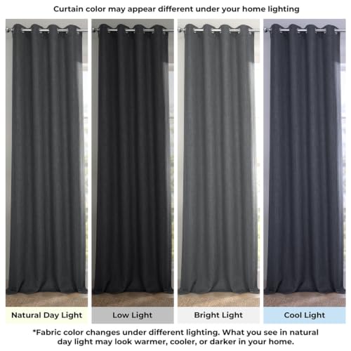 Image of HPD Half Price Drapes Grommet Linen Curtains 96 Inches Long Room Darkening Curtains for Bedroom & Living Room (1 Panel), 50W x 96L, Dark Gravel