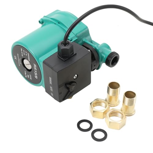 Mreryyse Umwälzpumpe, 125W 110V Wasserumwälzpumpe Zirkulationspumpe, Automatischer Start Heizungspumpe NPT 3/ 4 mit Messingverschraubungen für elektrische Wassererhitzer System, Max Flow 1.8m³/ h