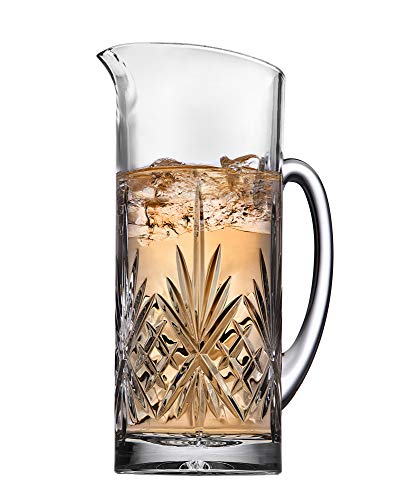 Godinger Beverage Pitcher Carafe, Cocktail Pitcher, Water Pitcher, Bar Mixing Glass - Dublin Collection, 34oz
