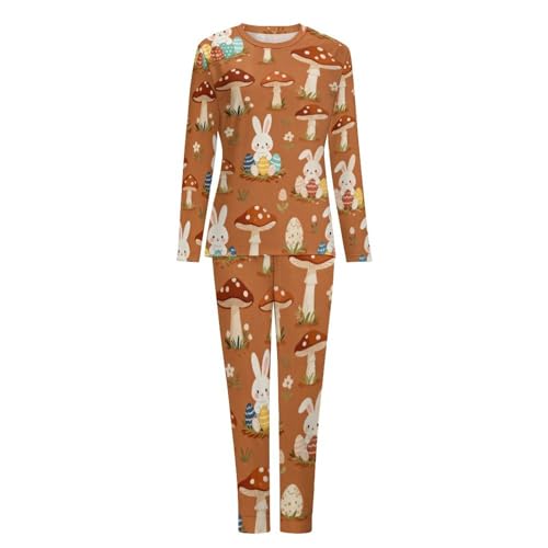 Image of Womens Pajamas Sets 2 Piece Long Sleeve Lounge Set Loose Pants Pj Sets Loungewear with Pockets