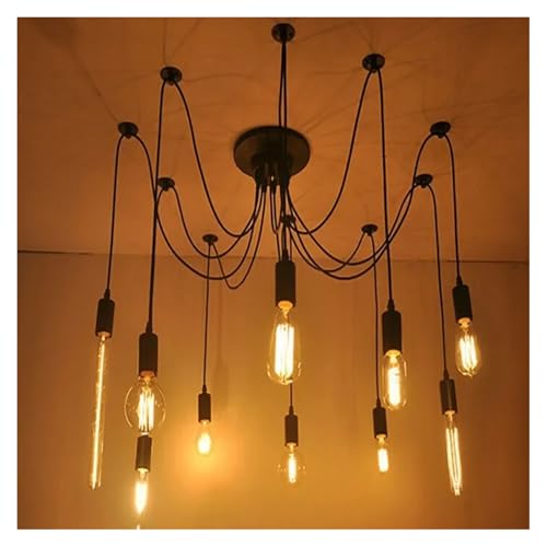 Lustre rétro araignée haut de gamme en cristal et métal pour plafond design