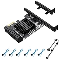 BEYIMEI PCI Express SATA(Pcle), PCI-E zu SATA 3.0 Controllerkarte,6-Port SATA III 6Gbps Erweiterung PCI-E (1X 4X 8X 16X) Karten für Windows10/8/7/linux usw.
