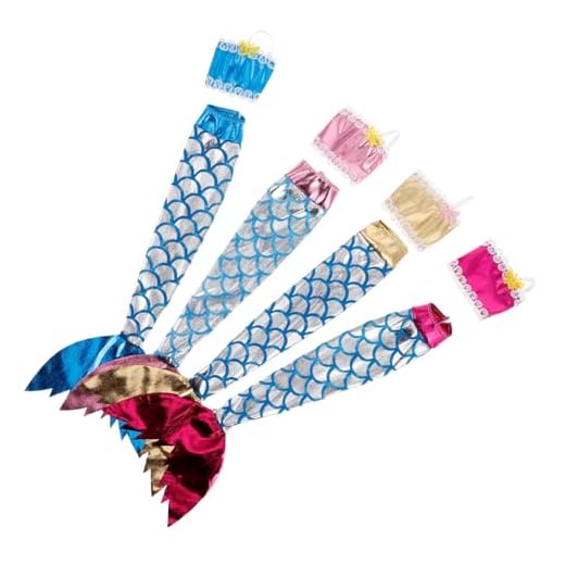 FELTECHELECTR 4 Ensembles Jupes Sirène pour Poupée Costume de Princesse avec Détails Scintillants Tenue Créative pour Événements et Cosplay Accessoires pour Poupées de Bain