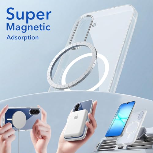 Image of Jkobi Lifetime Anti-Yellow MagSafe Compatible Clear Back Cover Case for Samsung Galaxy A17 | Samsung F17 | Samsung M17 5G (Sleek Hard Crystal | Shockproof and Camera Protection)
